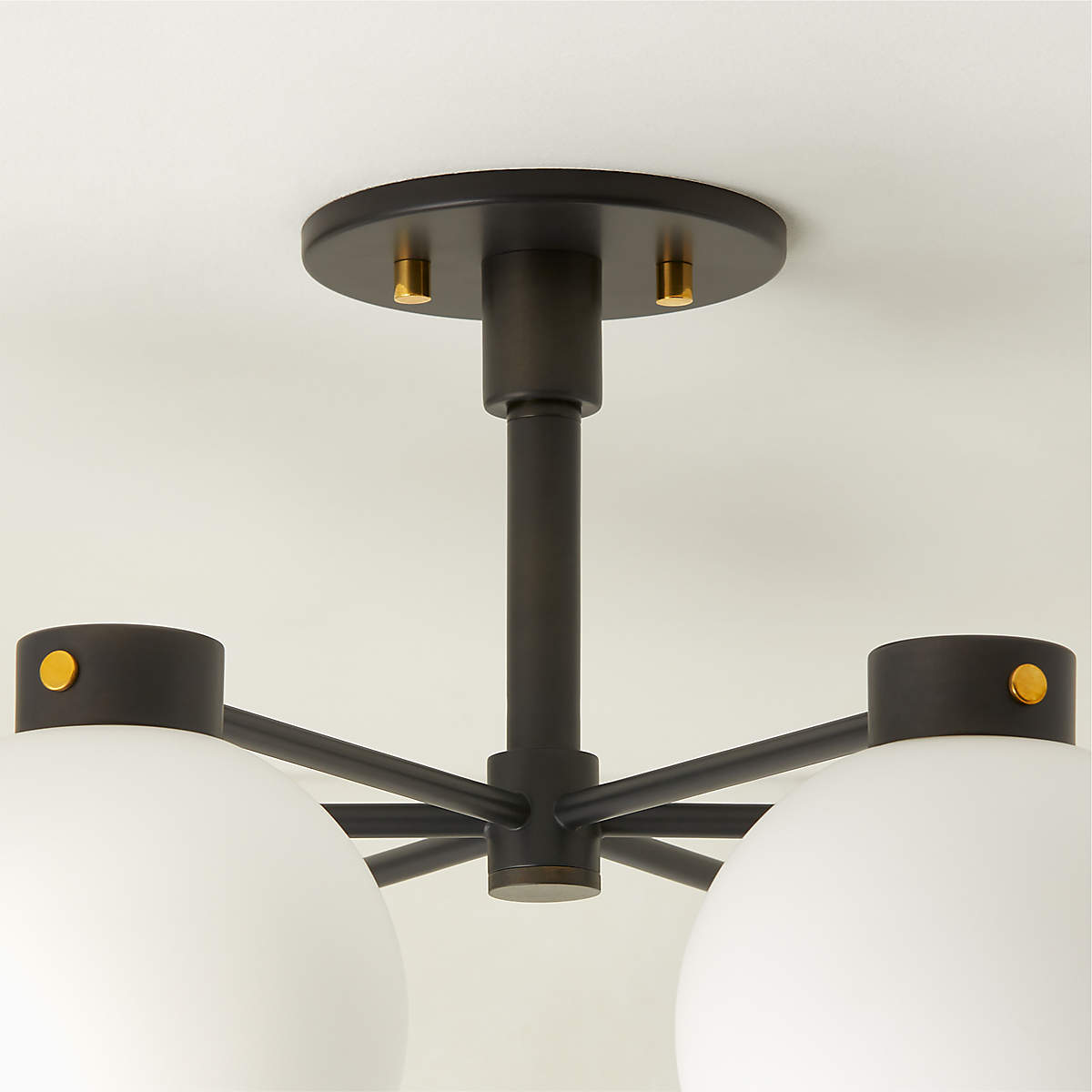 Marra 6 bulb Black Flush Mount Light thumbnail 2