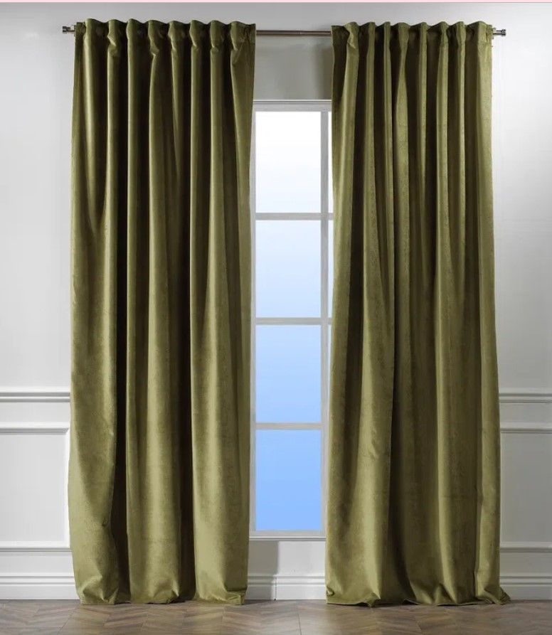 Extra Long and Extra Wide Solid Luxury Matte Velvet Single Curtain Panel thumbnail 3