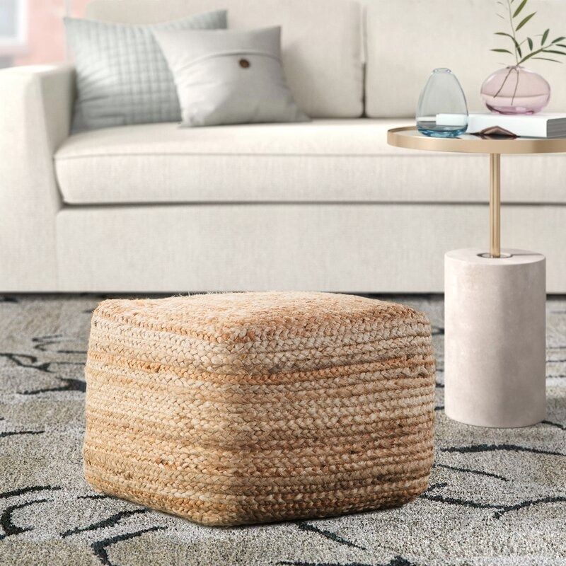 Cicero Wide Square Pouf Ottoman thumbnail 2