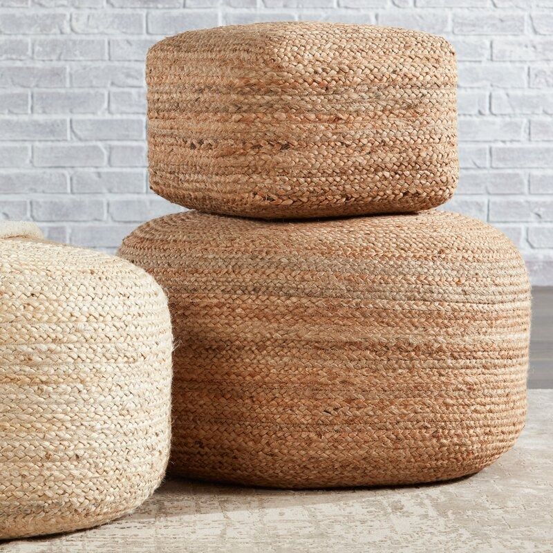 Cicero Wide Square Pouf Ottoman thumbnail 4