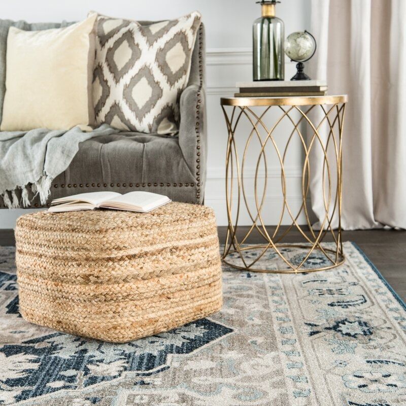 Cicero Wide Square Pouf Ottoman thumbnail 5