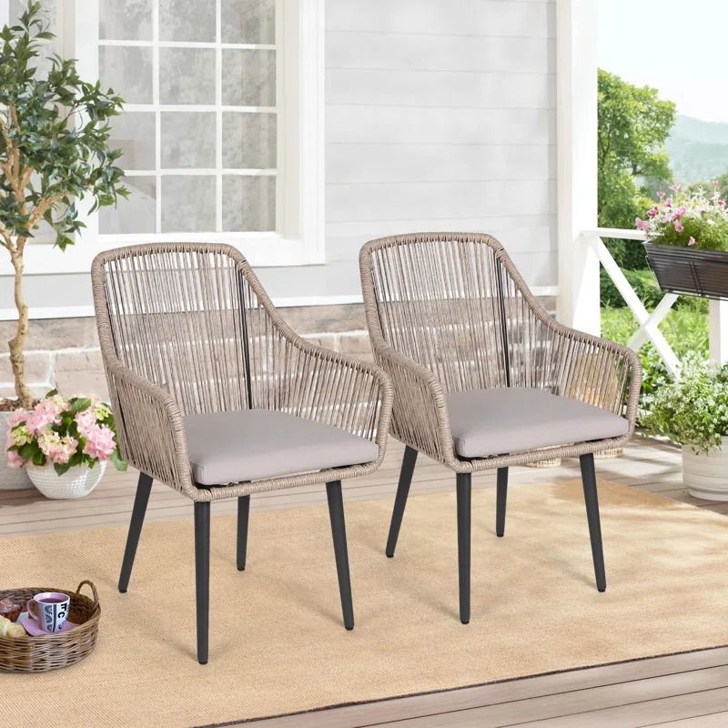 Outdoor Dining Armchair with Cushion thumbnail 2