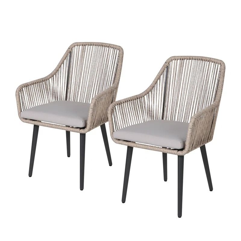 Outdoor Dining Armchair with Cushion thumbnail 4