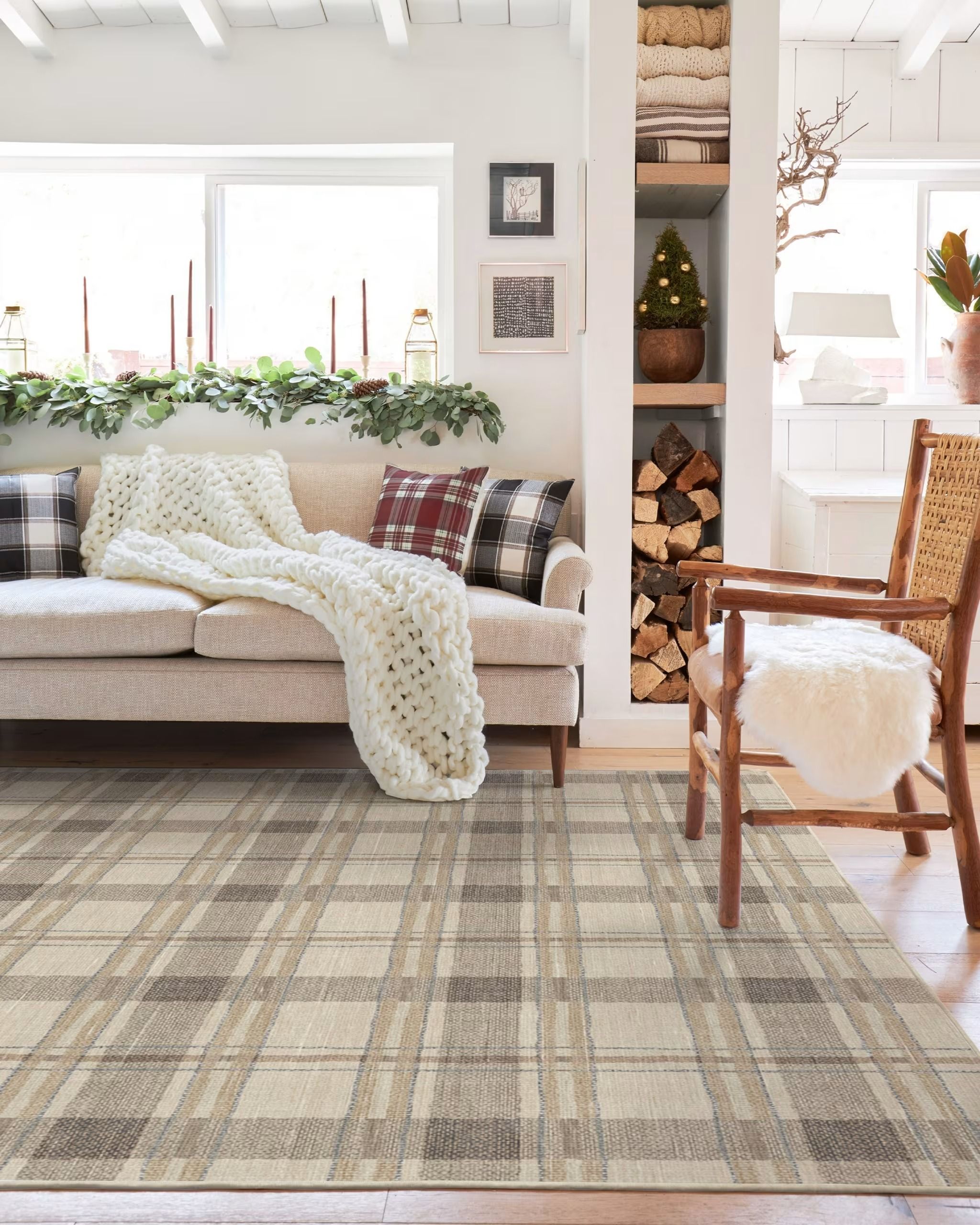 Piper Plaid Neutral Rug-9'x12' thumbnail 6