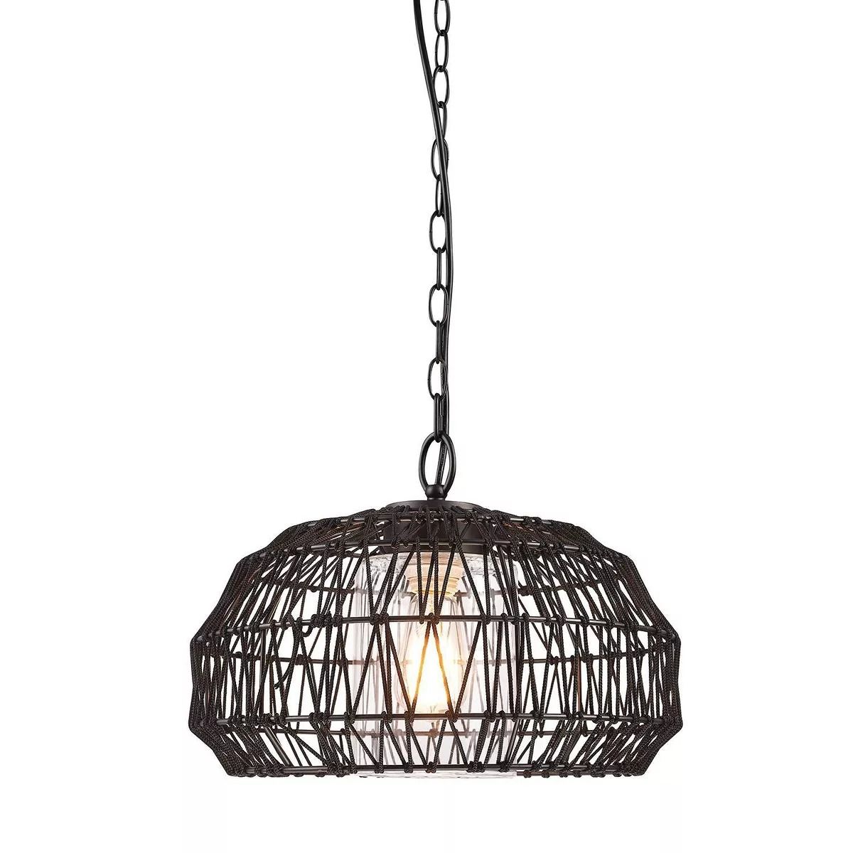 Novogratz x Globe Diego Black Woven Fabric Pendant Light thumbnail 3