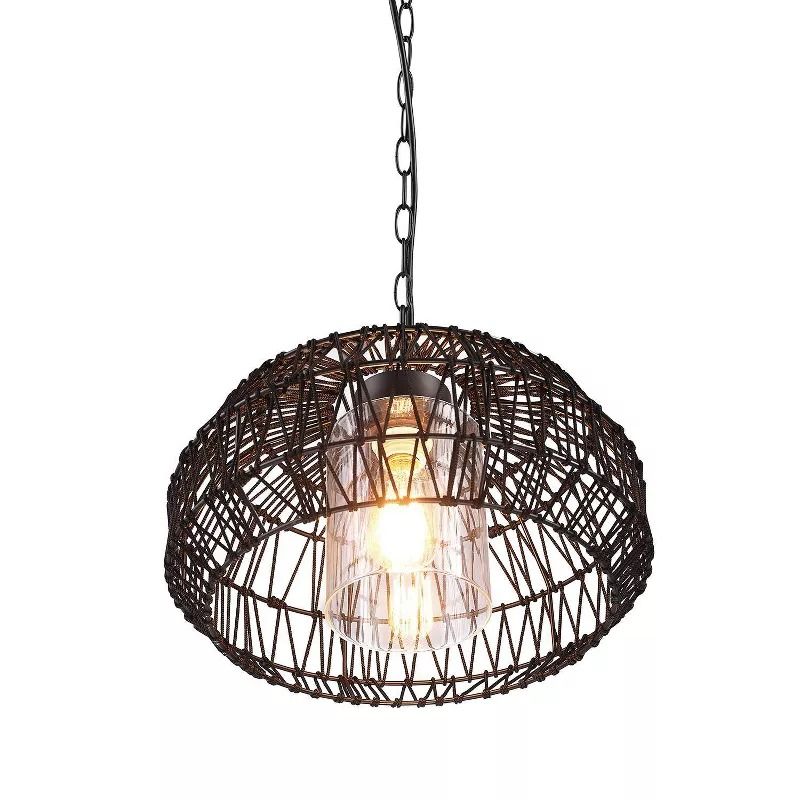 Novogratz x Globe Diego Black Woven Fabric Pendant Light thumbnail 4
