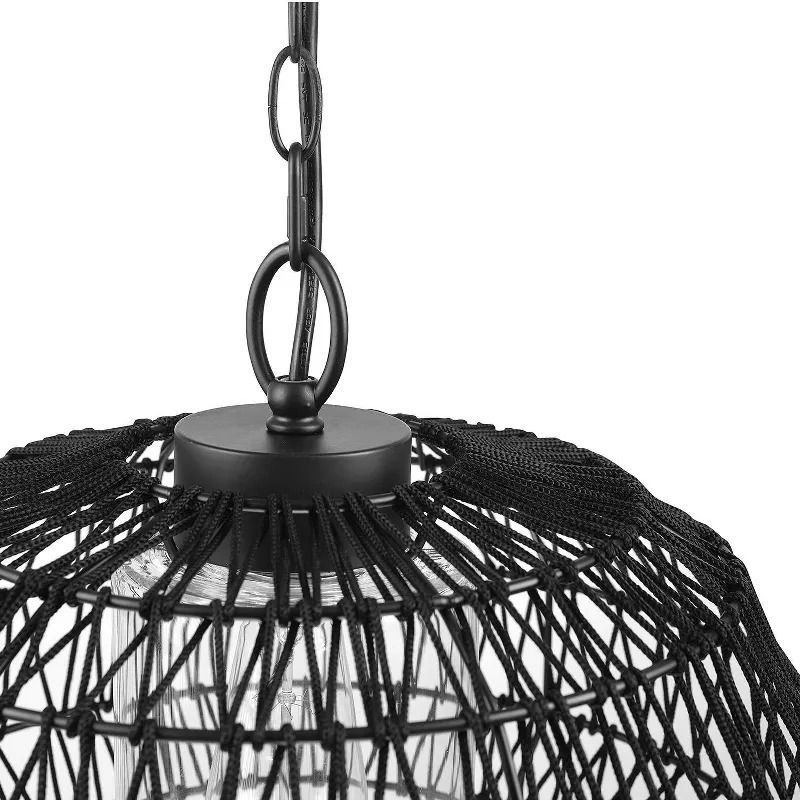 Novogratz x Globe Diego Black Woven Fabric Pendant Light thumbnail 5