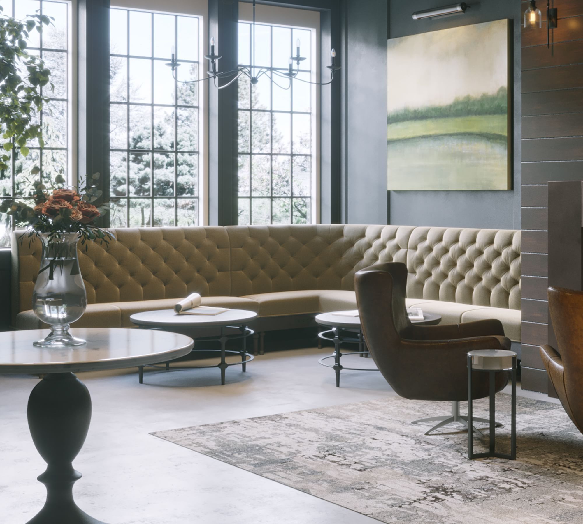 Hayworth Upholstered Banquette Triple Seat thumbnail 2