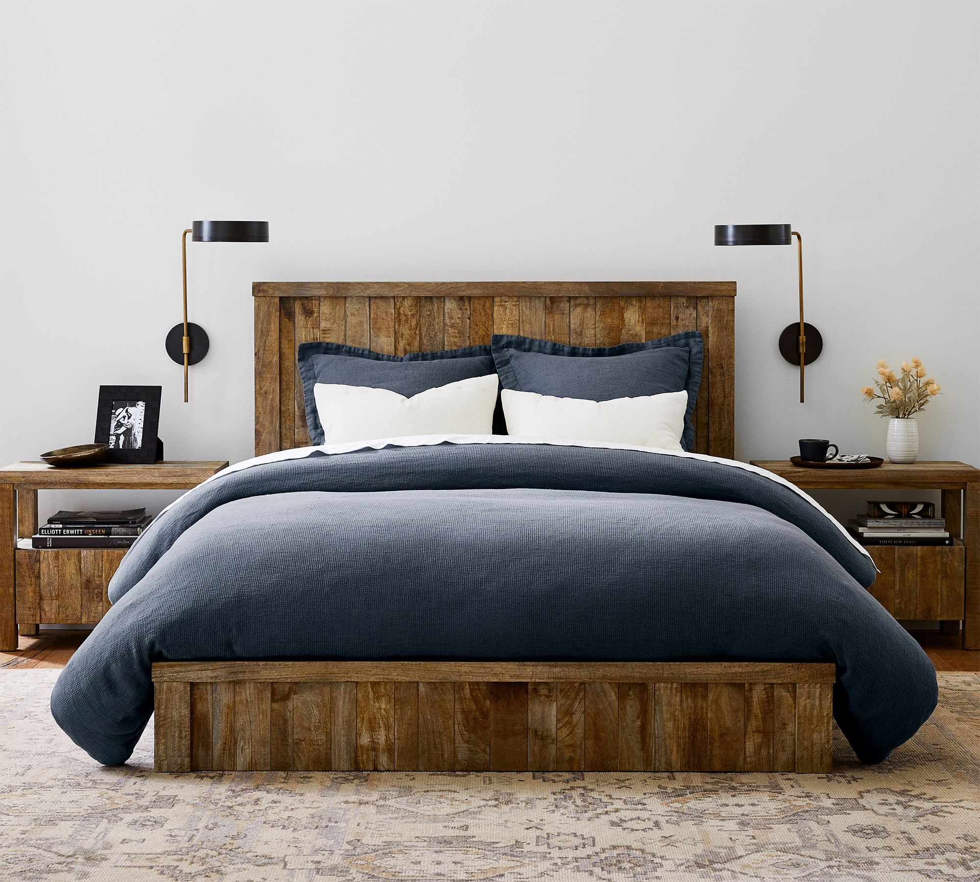 European Flax Linen Waffle Duvet Cover Queen thumbnail 2