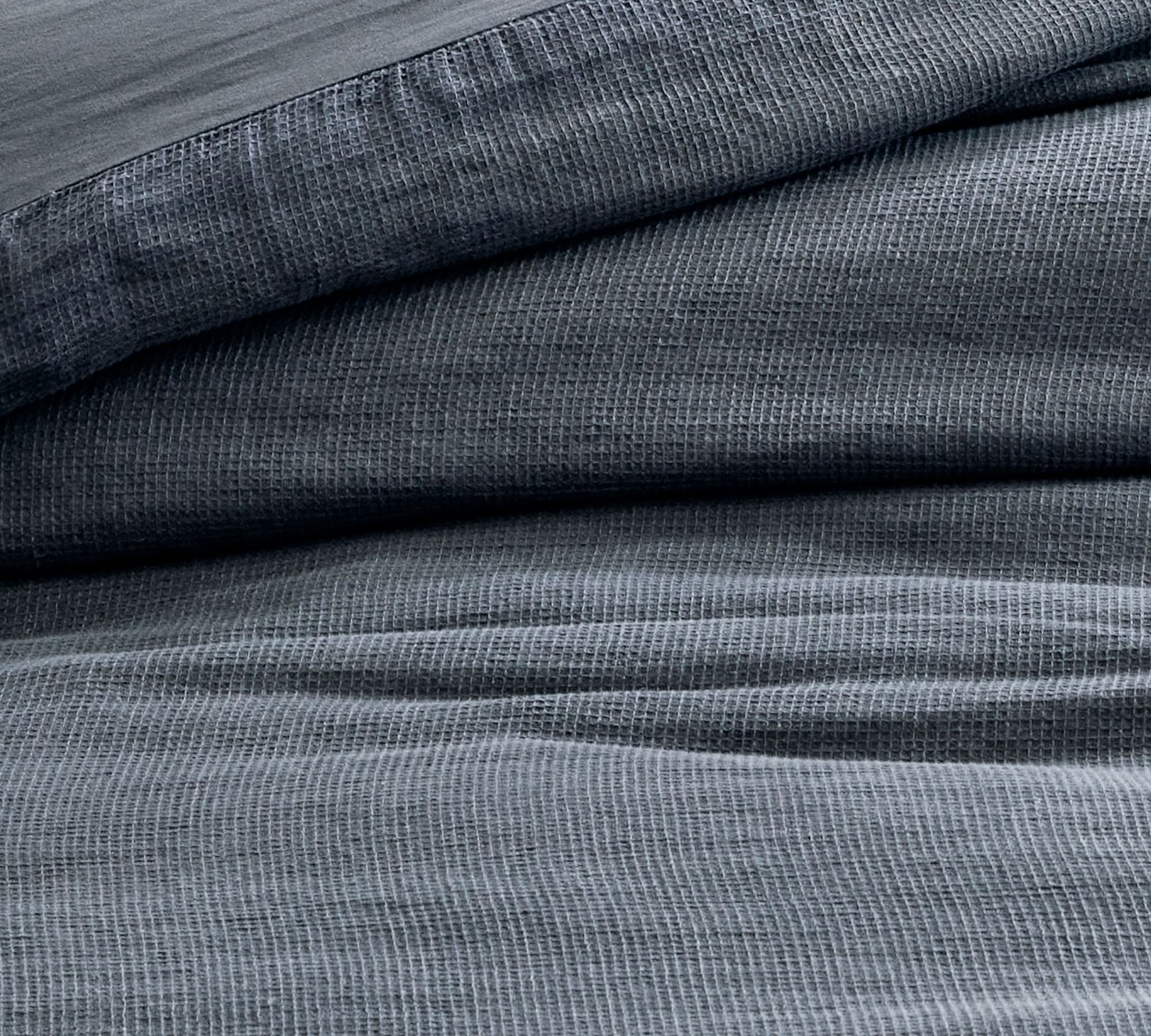 European Flax Linen Waffle Duvet Cover Queen thumbnail 3