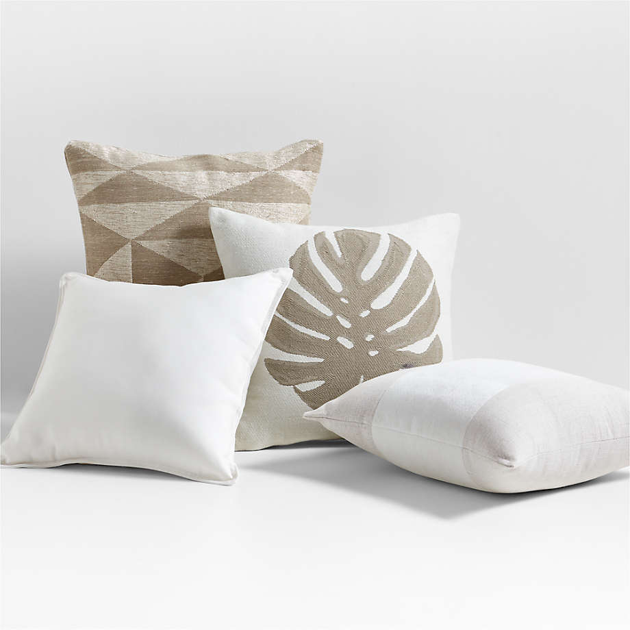 Natural Tan Brown 20"x20" Textured Triangle Outdoor Throw Pillow thumbnail 2