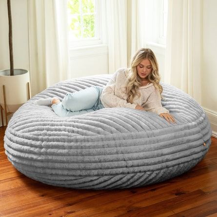 Large Bean Bag Chair Mondo Faux Fur thumbnail 2