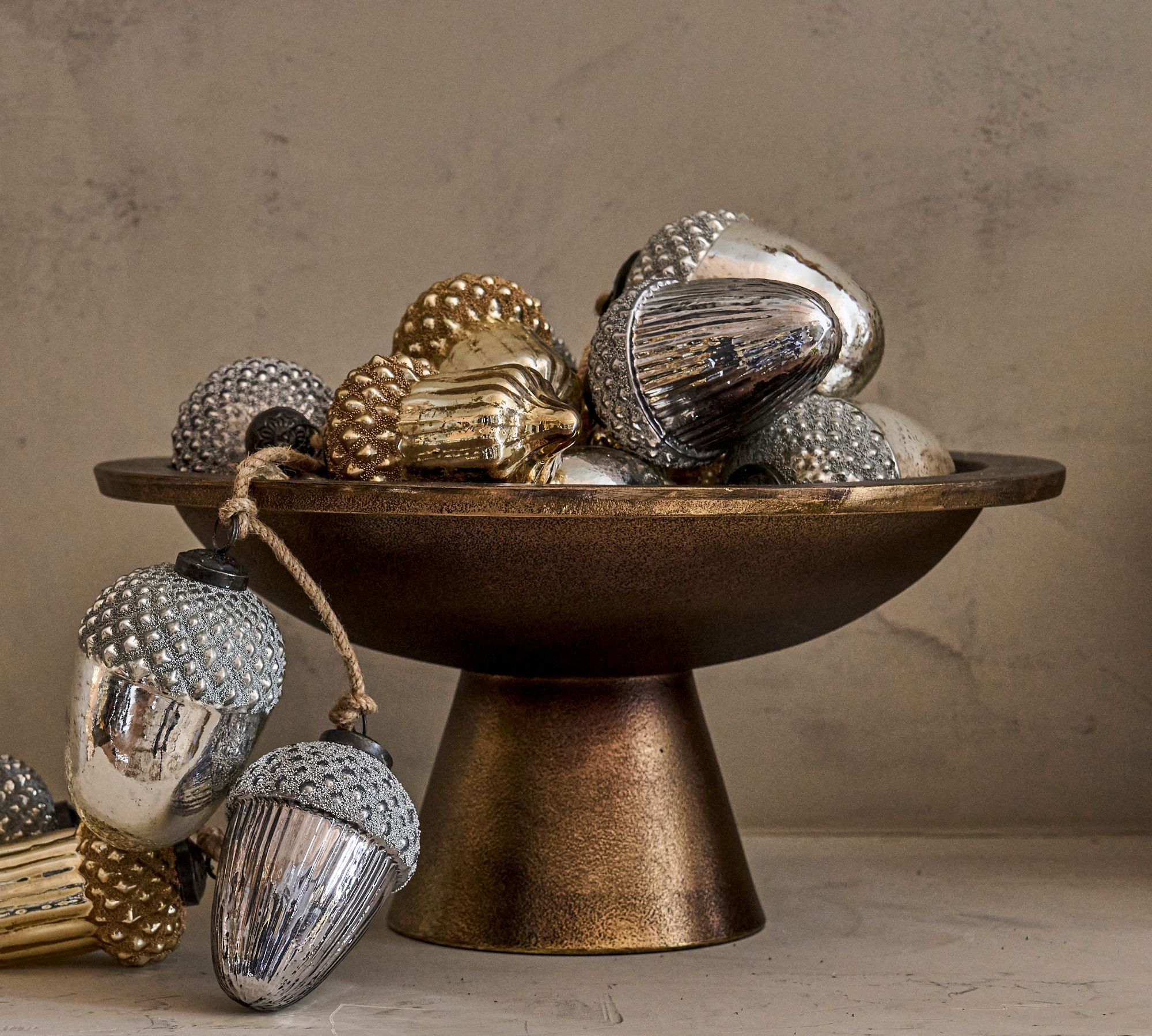 Antiqued Metal Decorative Bowl thumbnail 2