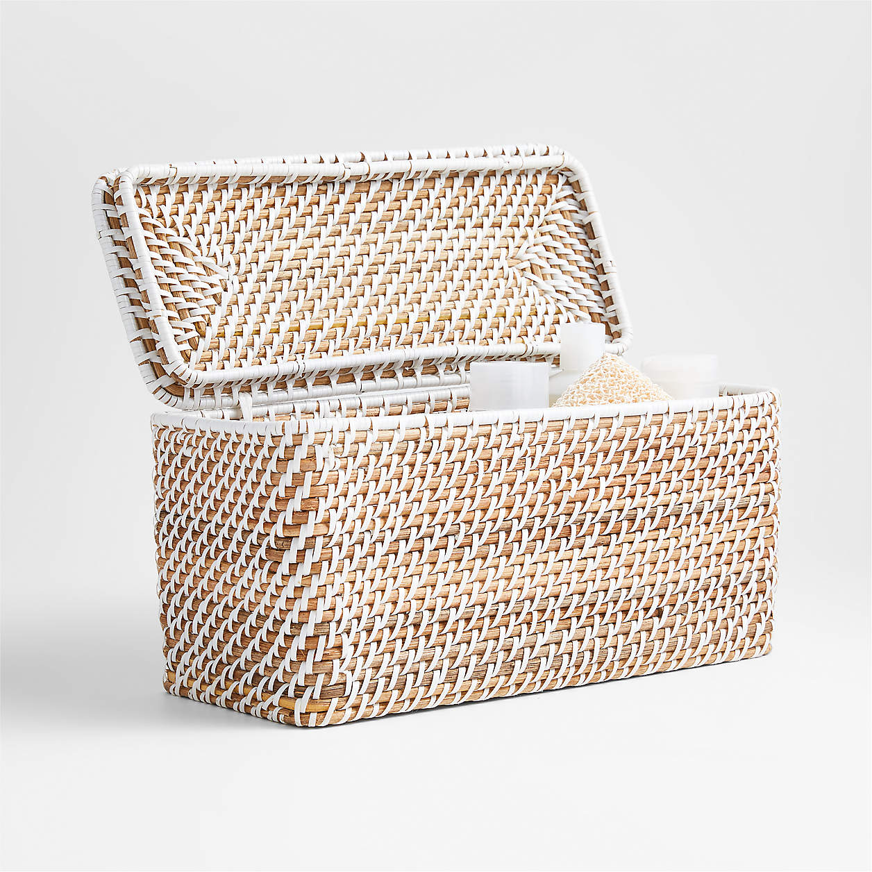 Sedona White Lidded Rectangular Tote thumbnail 3