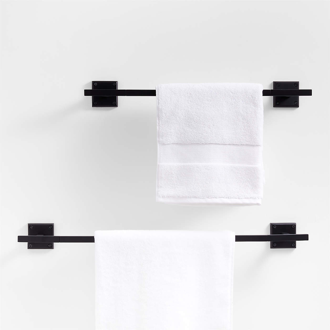 Square Edge Matte Black Bath Towel Bar 18 thumbnail 2