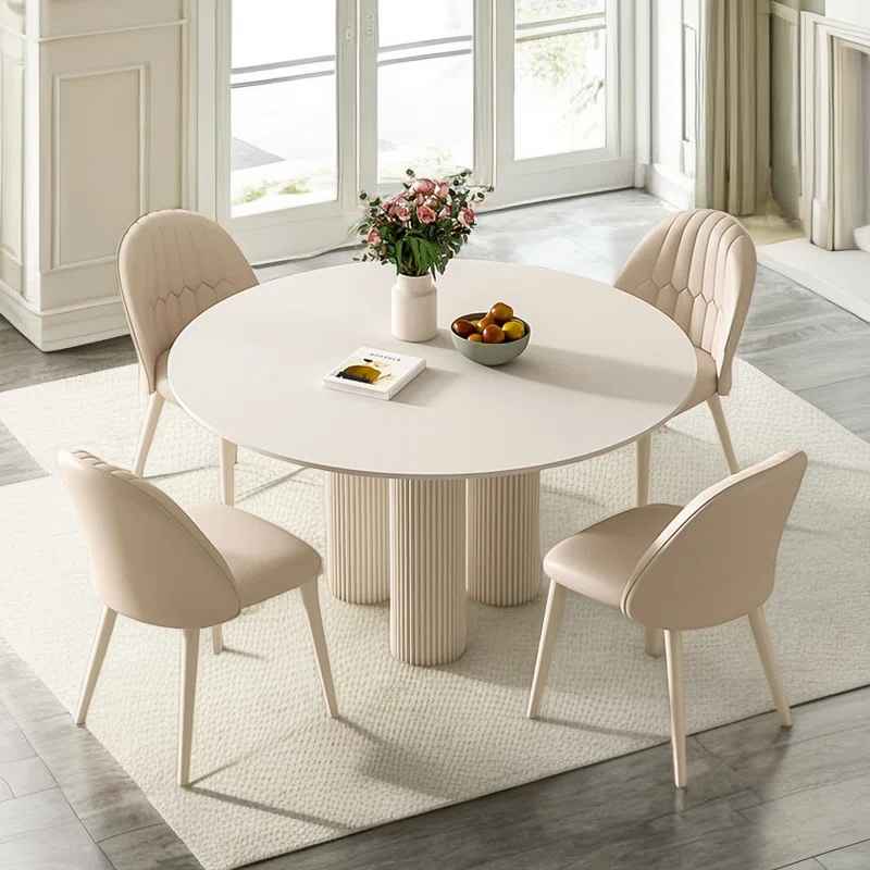 Vasa Round Stone Top Metal Base Dining Table thumbnail 2