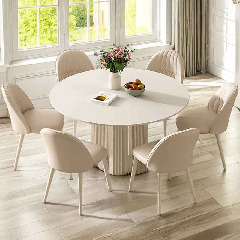 Vasa Round Stone Top Metal Base Dining Table thumbnail 4