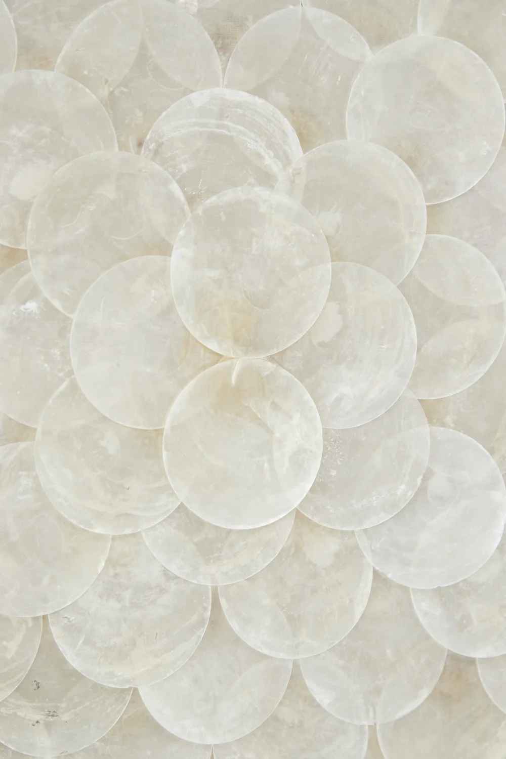 2 Piece Cream Shell Handmade Overlapping Shells Geometric Shadow Box with Canvas Backing-1 thumbnail 4