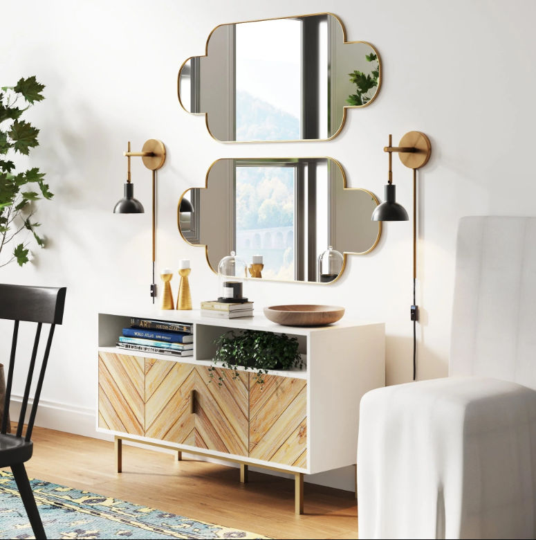 Plug in Metal Wall Light Black Brass thumbnail 2