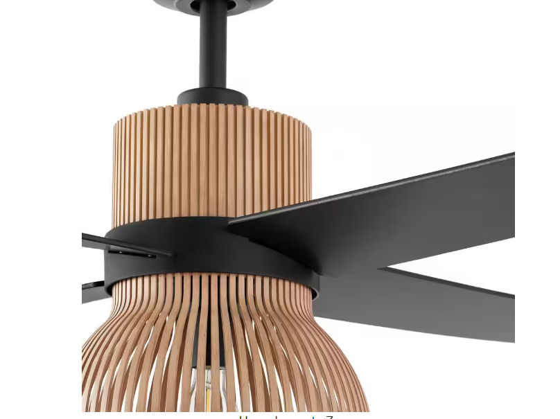 Savannah 52 Indoor LED Matte Black Dry Rated Ceiling Fan thumbnail 3