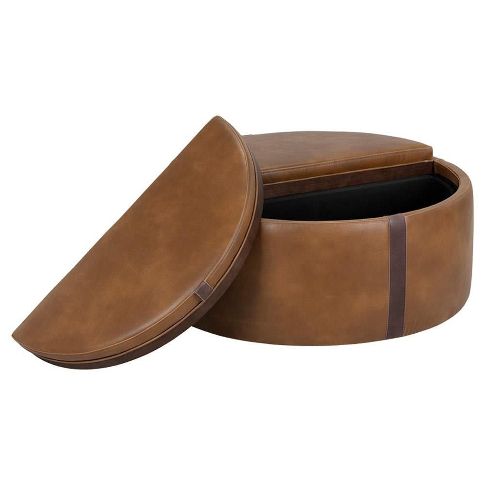 Round Wheeled Storage Ottoman thumbnail 2