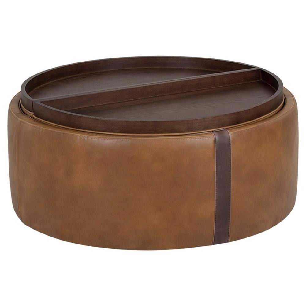 Round Wheeled Storage Ottoman thumbnail 3