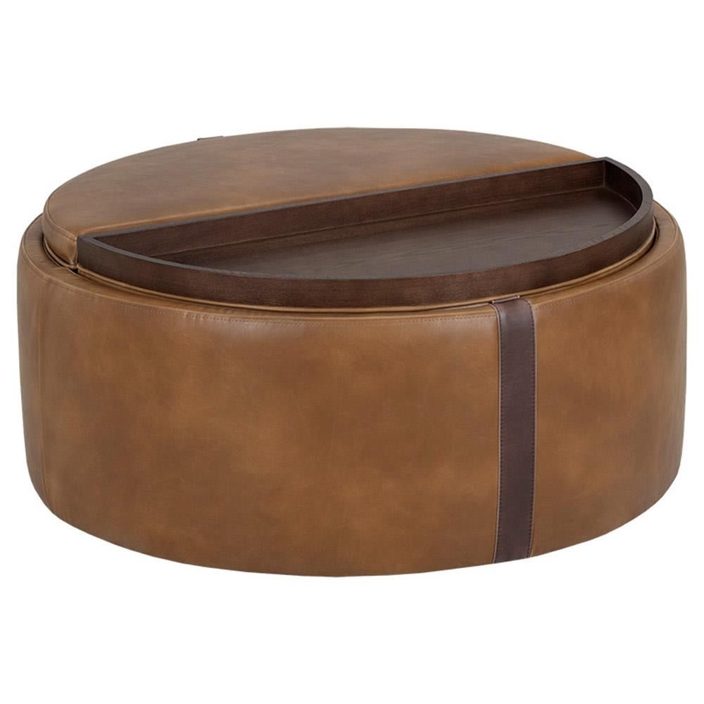 Round Wheeled Storage Ottoman thumbnail 4