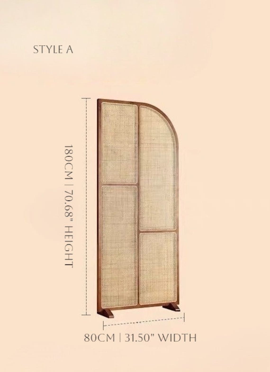 Mid Century Modern Wood Webbing Cane Panel Wall Divider Panel thumbnail 5