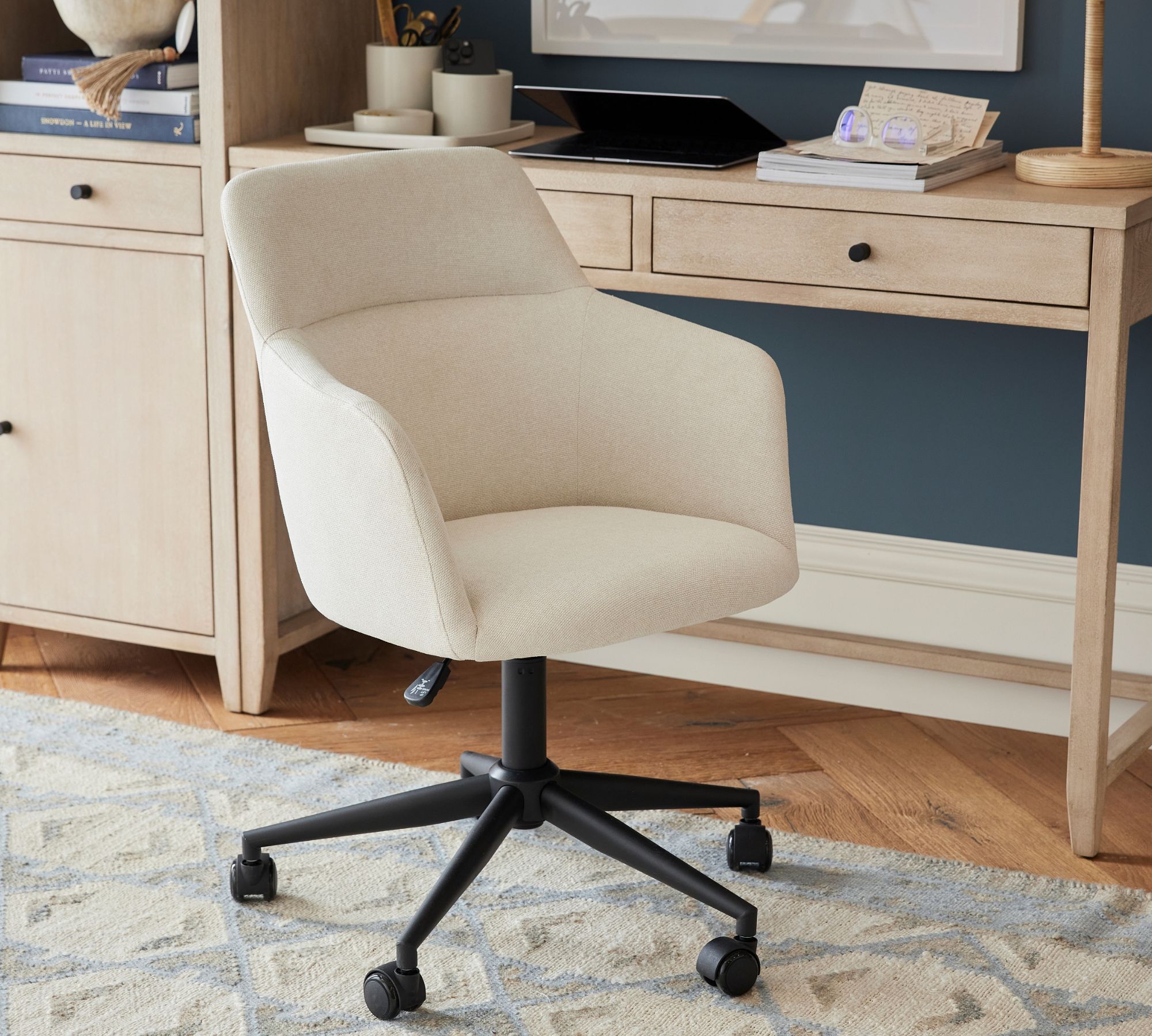 Asher Upholstered Swivel Desk Chair thumbnail 2