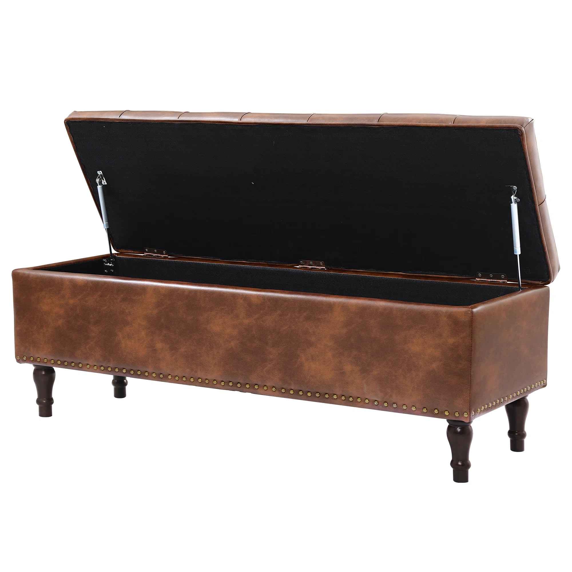 Arlecia Faux Leather Upholstered Storage Bench thumbnail 3