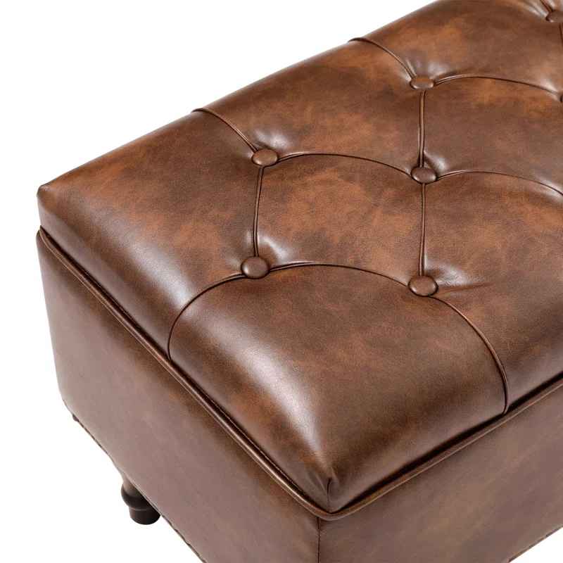Arlecia Faux Leather Upholstered Storage Bench thumbnail 5
