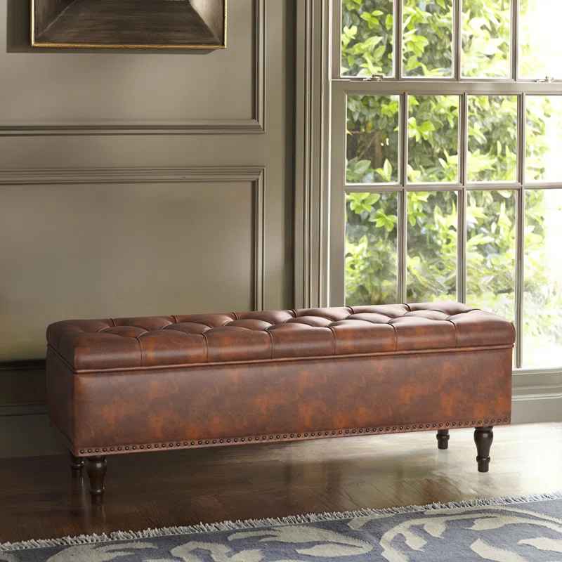 Arlecia Faux Leather Upholstered Storage Bench thumbnail 6