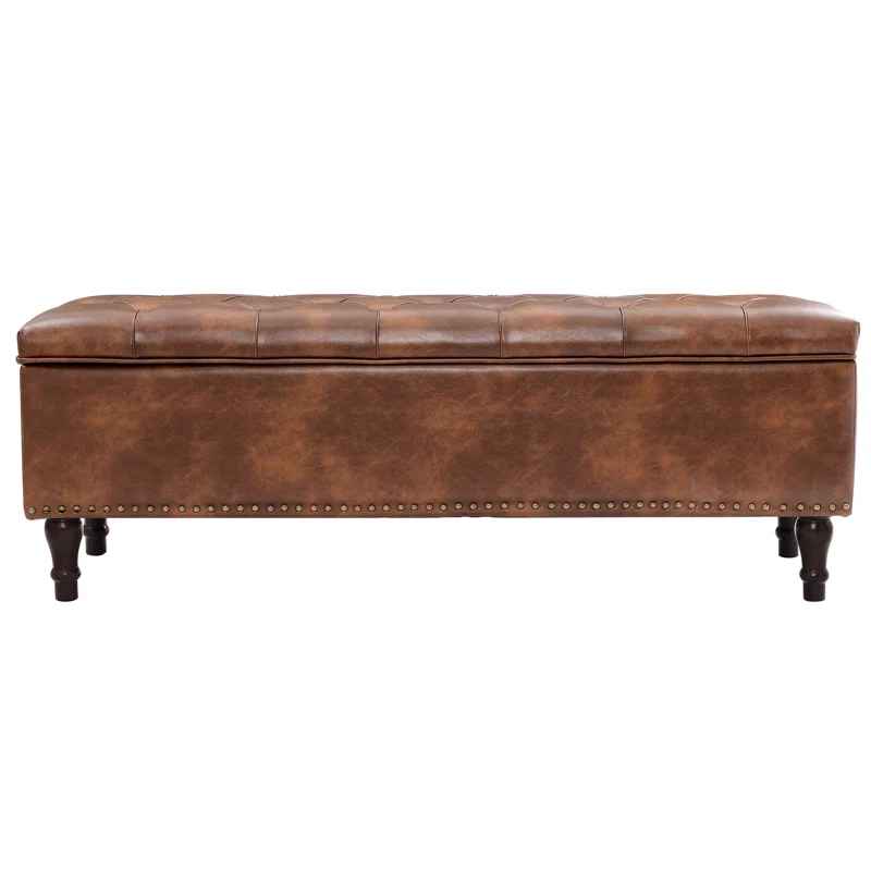 Arlecia Faux Leather Upholstered Storage Bench thumbnail 7