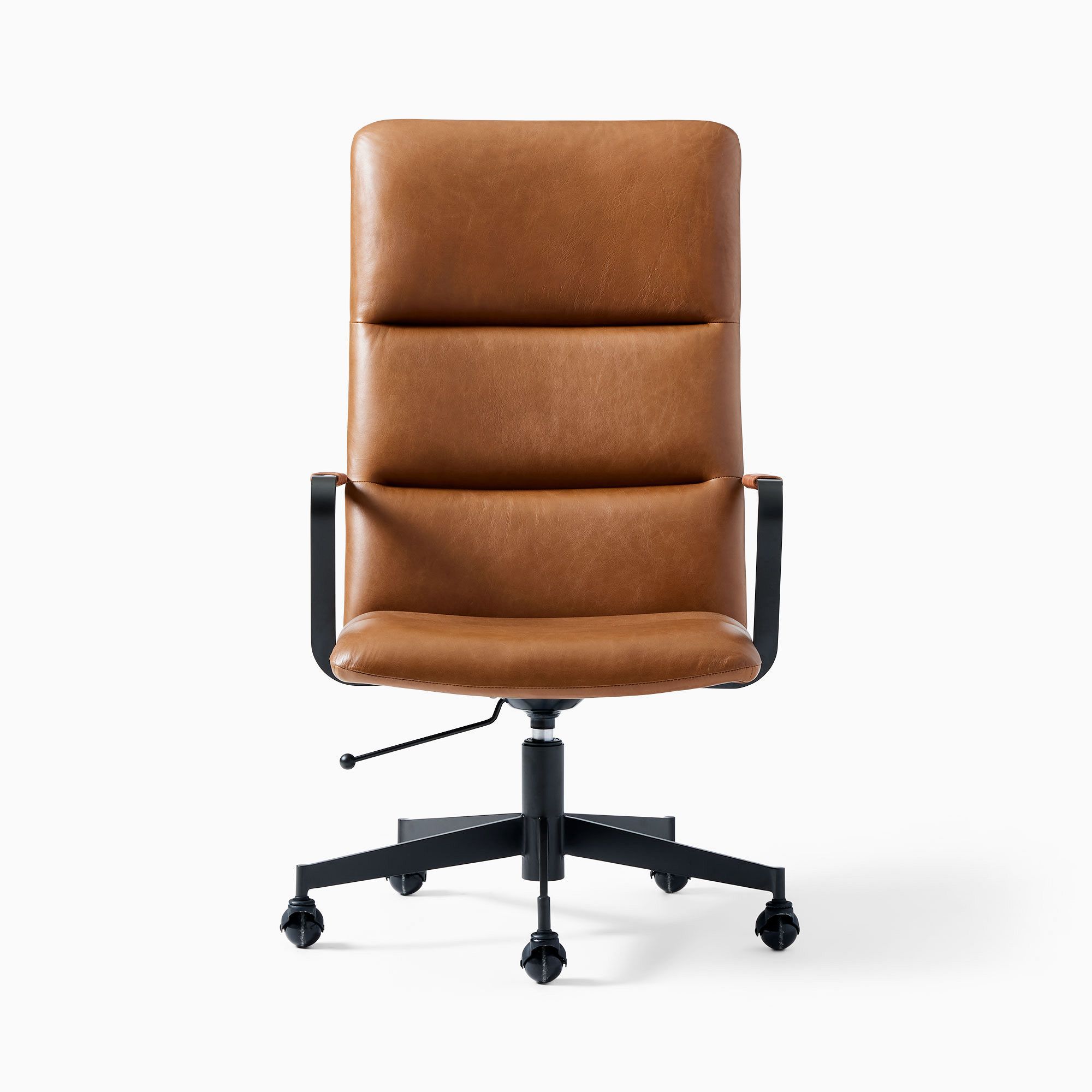 Cooper Mid- Century High Back Leather Swivel Office Chair thumbnail 3