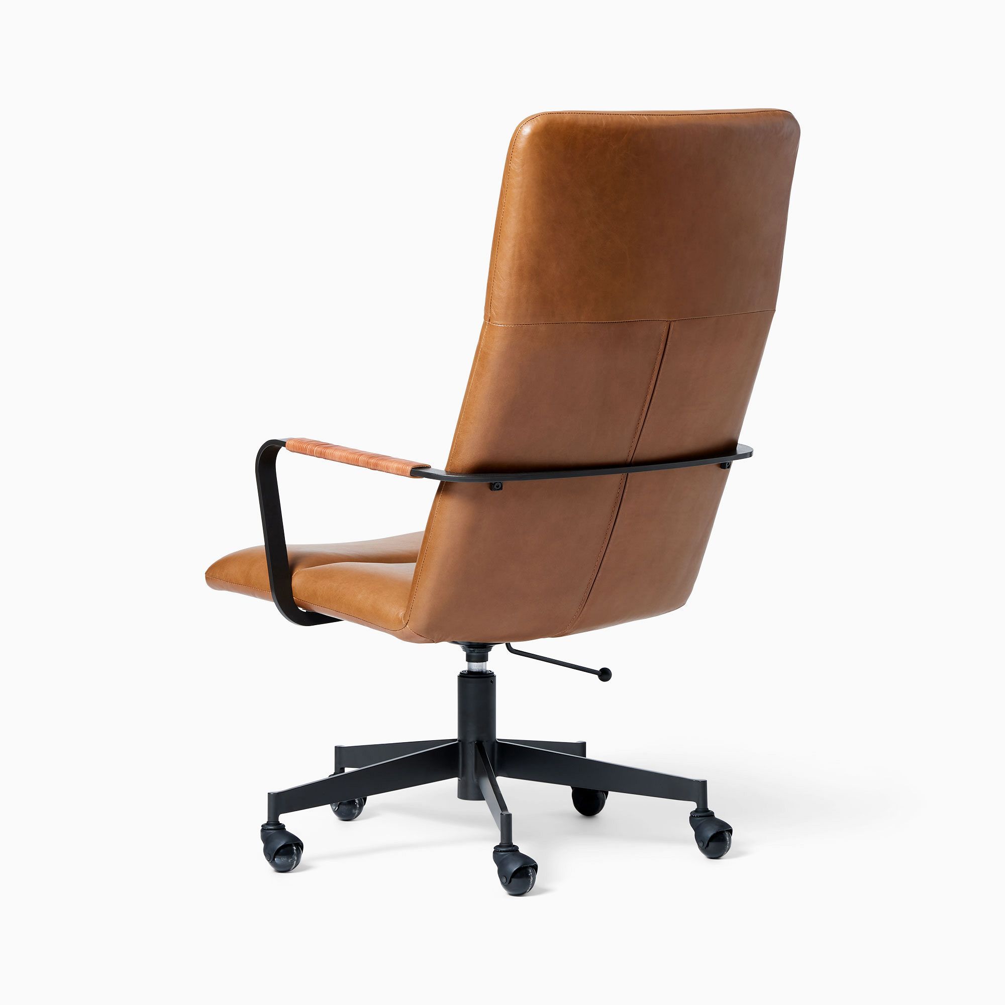 Cooper Mid- Century High Back Leather Swivel Office Chair thumbnail 6
