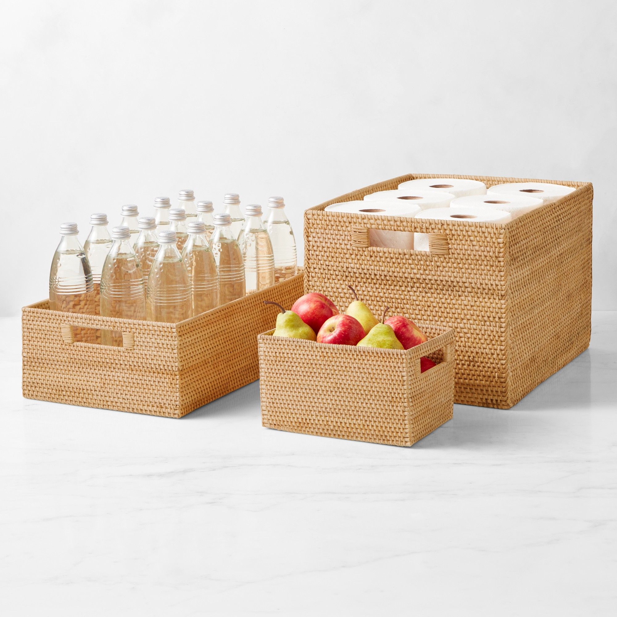 Hold Everything Rattan Cubby Pantry Baskets thumbnail 2