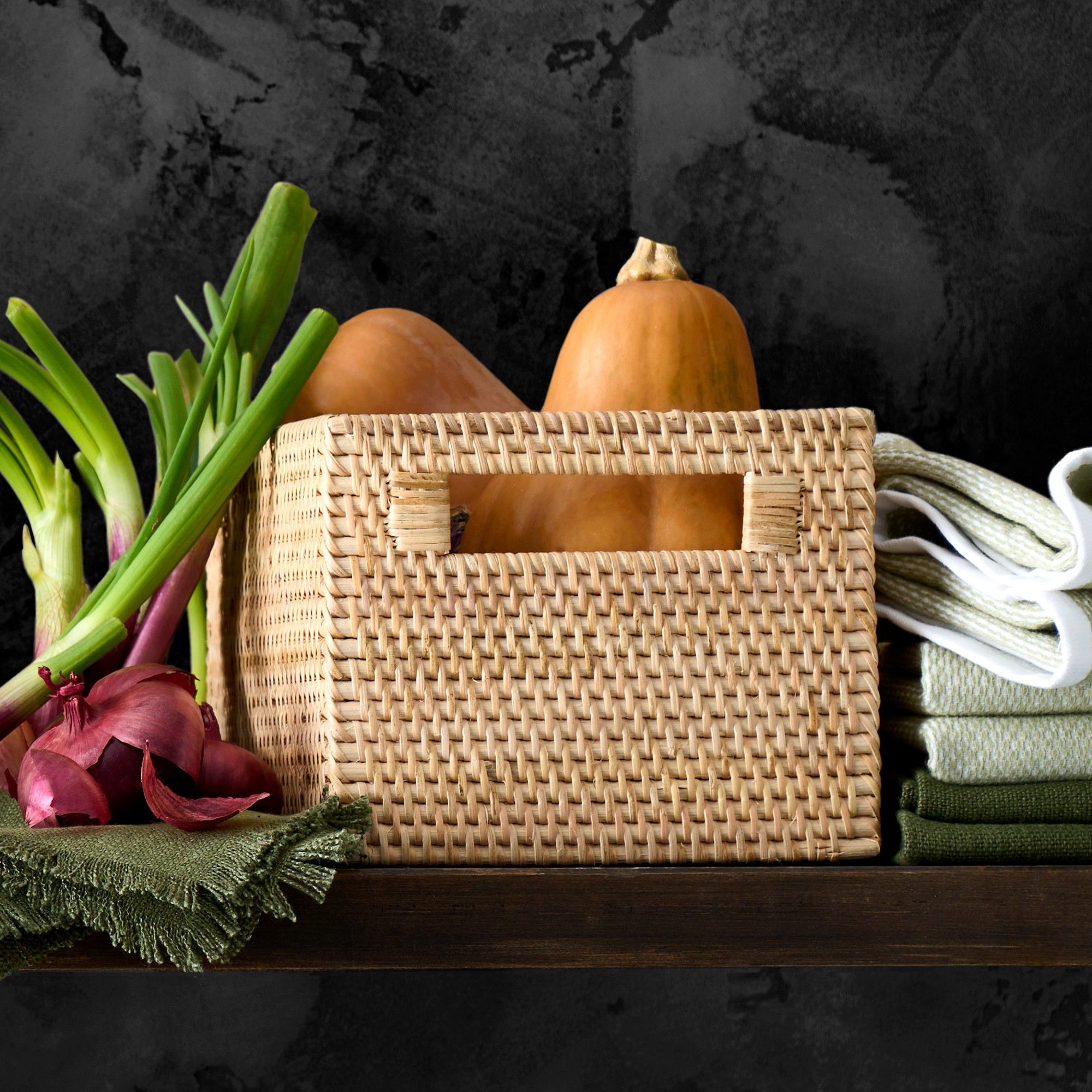 Hold Everything Rattan Cubby Pantry Baskets thumbnail 3
