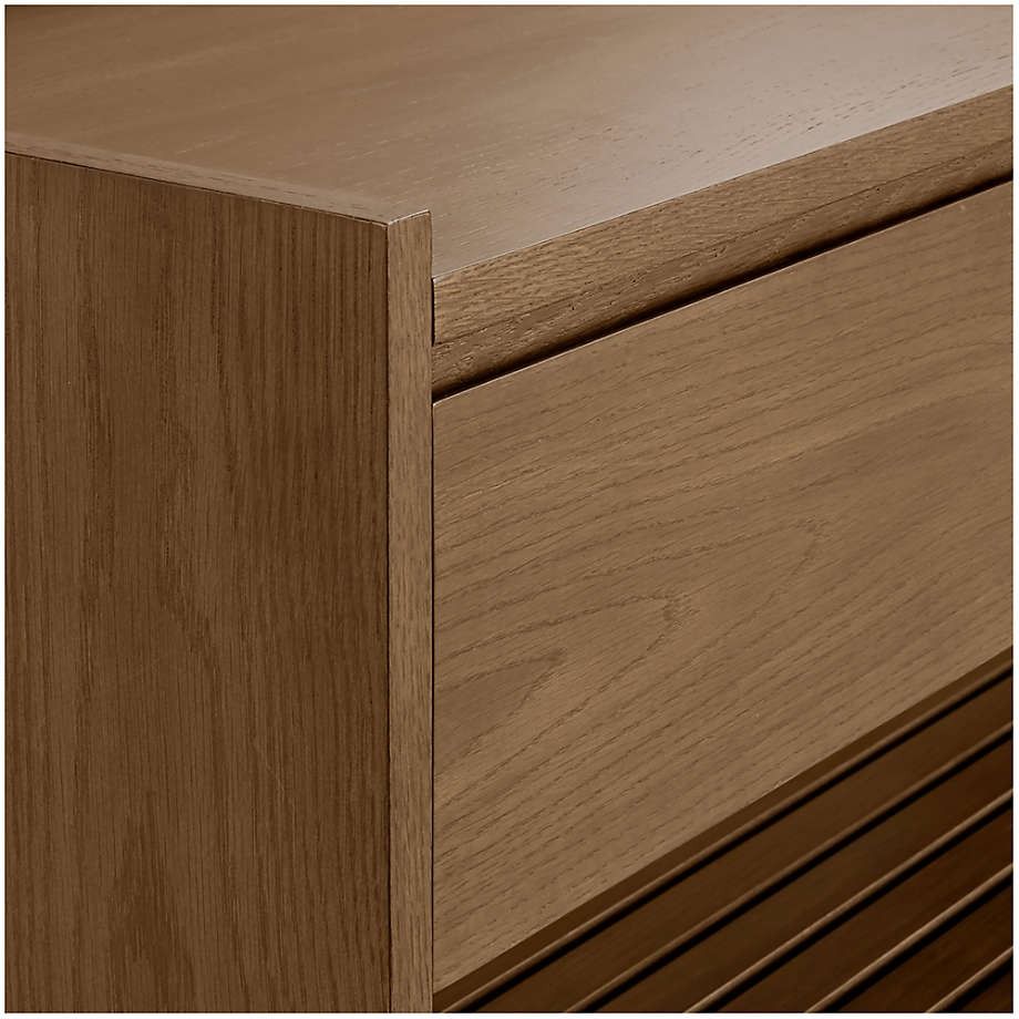 Batten Brown Oak Storage Bench thumbnail 4