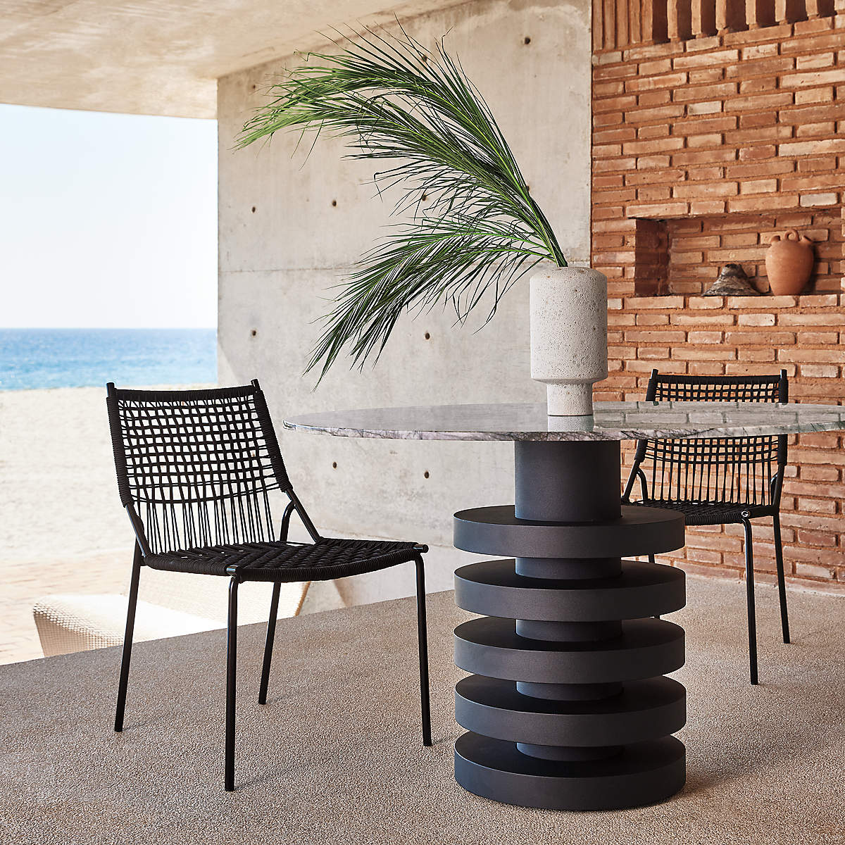Virve Black Rope Outdoor Dining Chair thumbnail 2