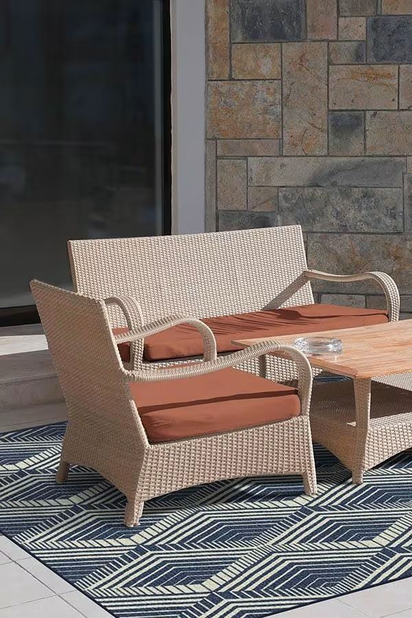 Outdoor Motus Diamond Navy Rug 8'x10' thumbnail 2