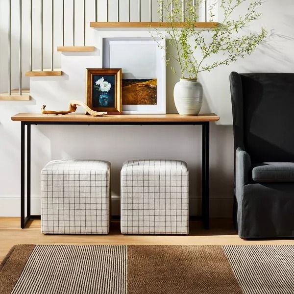 Lynwood Square Upholstered Cube Ottoman thumbnail 2