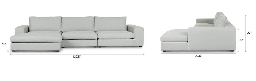 Beta Welsh Gray Left Chaise Sectional thumbnail 5