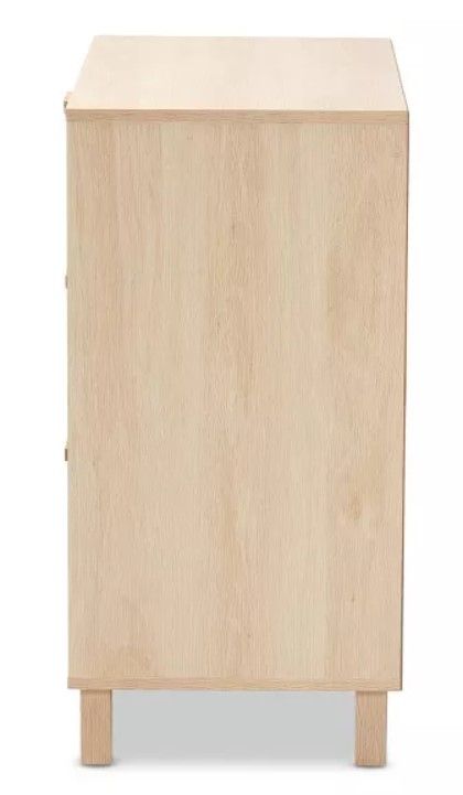Sebille Wood with Natural Rattan 3 Drawer Storage Chest thumbnail 5