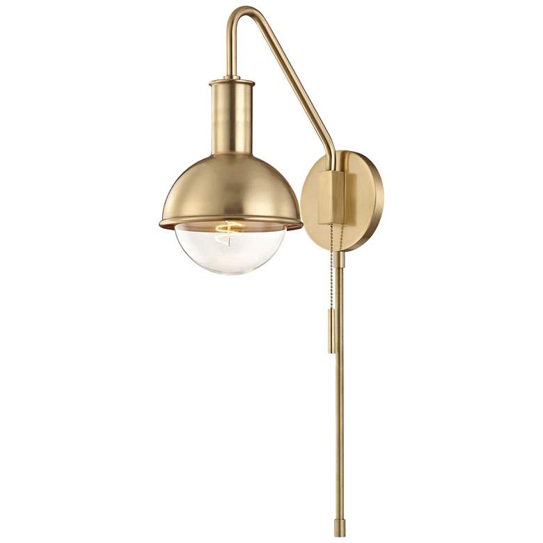 Hudson Valley Mitzi Riley Aged Brass Swing Arm Wall Lamp thumbnail 2