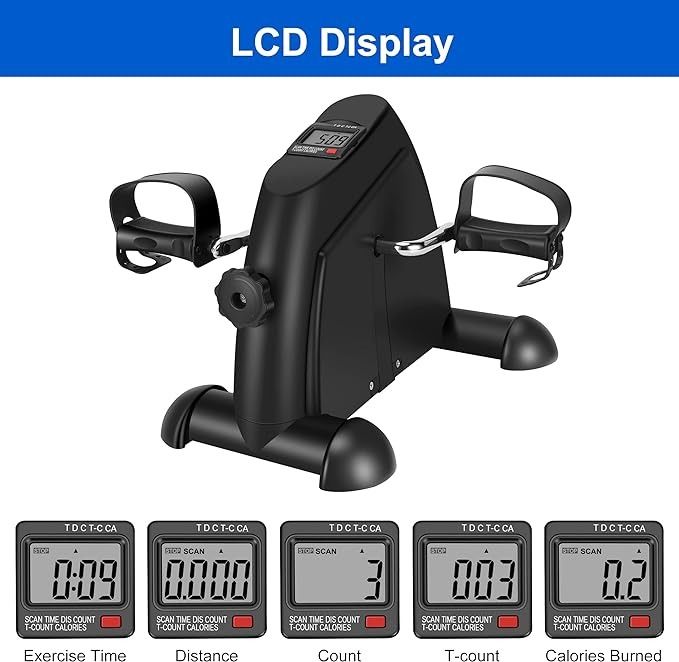 Pedal Exerciser Mini Exercise Bike for Leg and Arm Cycling Recovery Exercise Low Resistance Portable Bike thumbnail 3
