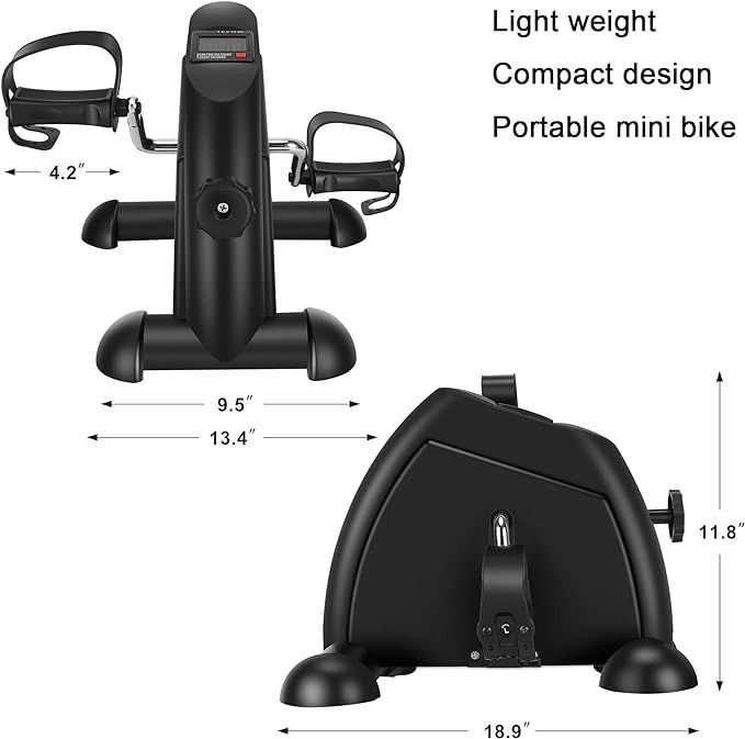 Pedal Exerciser Mini Exercise Bike for Leg and Arm Cycling Recovery Exercise Low Resistance Portable Bike thumbnail 4