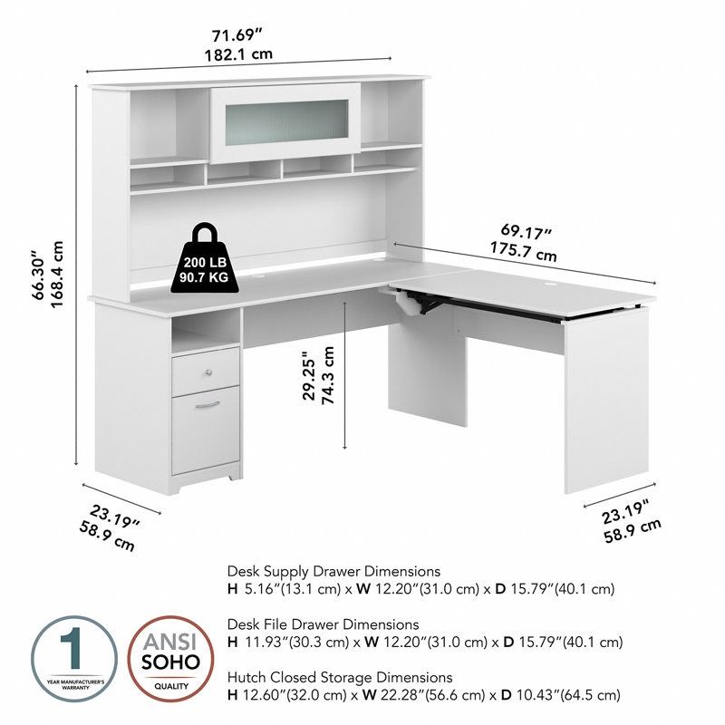 Huckins Adjustable L-Shaped Standing Desk thumbnail 6