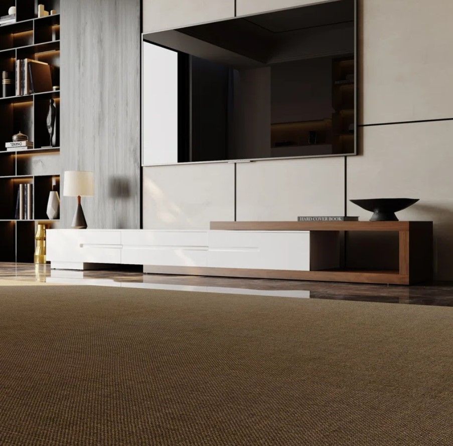Dahnya Wood Extendable TV Stand Wood Media Console thumbnail 2