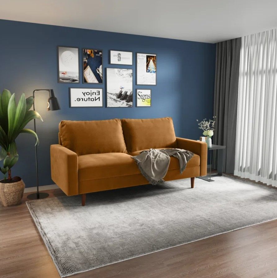 Antionette 70" Velvet Square Arm Sofa thumbnail 2