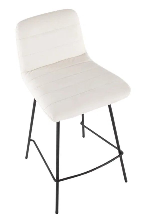 Upholstered 25.5'' Counter Stool with Metal Frame thumbnail 2